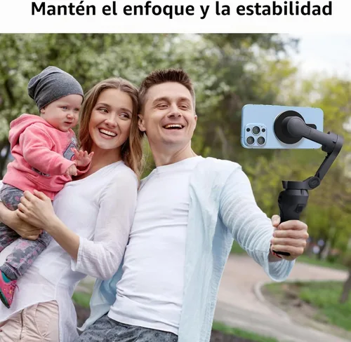 Vista 2 de Soporte de anillo magnético para DJI Osmo Mobile 8P 8 7P 7 6 SE OM 5 4 Negro