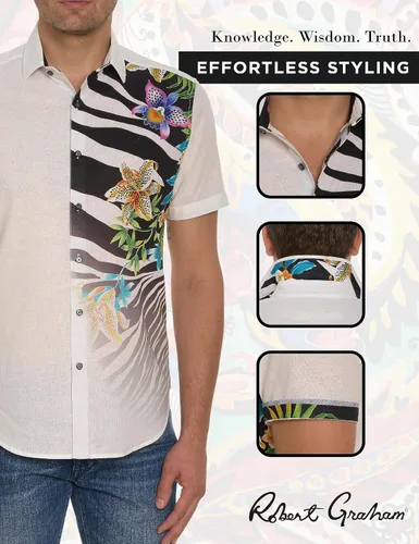Vista 5 de Robert Graham Men's The Ace Short-Sleeve Button-Down Shirt