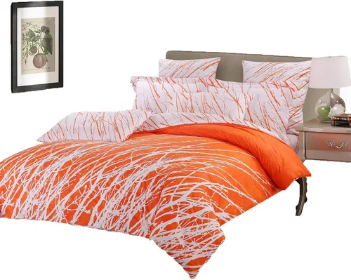 Vista 4 de Swanson Beddings - Juego de ropa de cama (100 % algodón), ramas de árbol Funda de edredón, fundas de almohada., Algodón, verde-blanco, gemelo