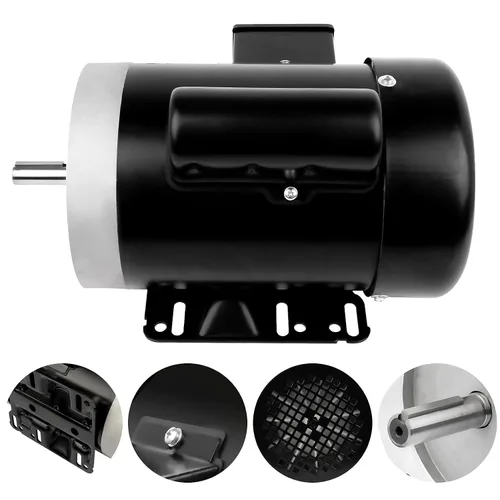Vista 5 de 1 HP Motor eléctrico de uso general monofásico Motor 3450 RPM 115/230V 11.2/5.6A 56C Marco TEFC CW/CCW
