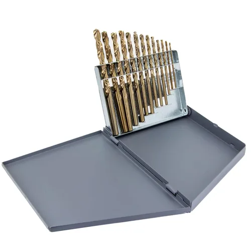 Vista 15 de Drill America Juego de 8 brocas de mango reducido de cobalto m42 en caja de metal (9/16" - 1" x 16ths), serie D/ACO