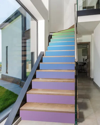 Vista 12 de FLFK Calcomanías para escaleras - Adhesivos para escaleras, Calcomanías autoadhesivas para escalones de Sunrise Coast, para decoración del hogar