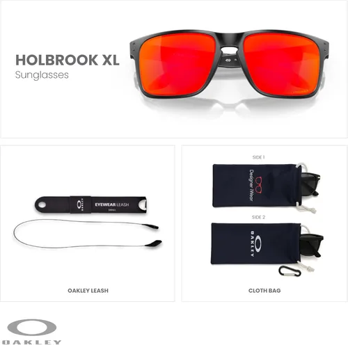 Vista 2 de OAKLEY Holbrook XL OO9417 Square Sunglasses For Men+ Bundle Accessory Leash Kit, Microfiber Pouch