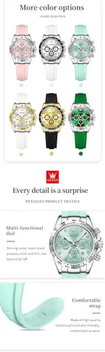 Vista 4 de OLEVS Relojes femeninos pequeños de diamantes de lujo - pulsera de acero inoxidable, vestido de negocios impermeable analógico luminoso fecha