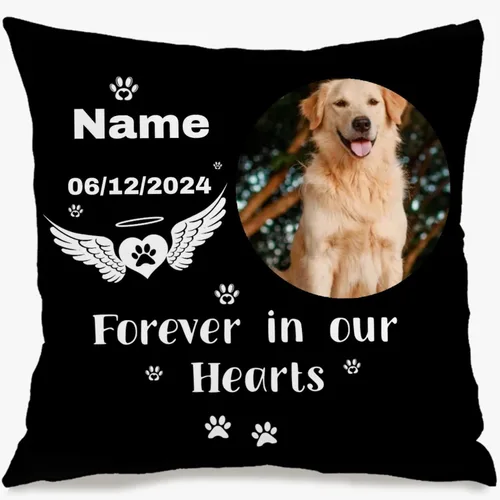 Vista 6 de Single Photo Custom Pillow Cover with Personalized Text Turning Your Memory into a Beautiful Throw Pillow and Making it a Touching Gift Choice for