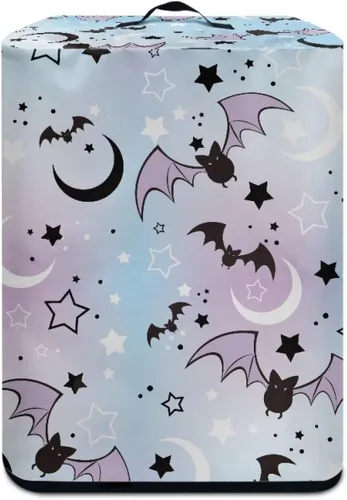 Vista 4 de Gomyblomy Funda para electrodomésticos pequeños con diseño de murciélagos, protector de freidora de aire lavable con tema de Halloween, protector