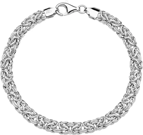 Vista 2 de Miabella Italian 925 Sterling Silver Byzantine Bracelet for Women, Handmade in Italy