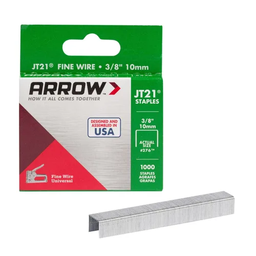 Vista 12 de Arrow 214 JT21 grapas de alambre delgado para pistolas y grapadoras de grapas, uso para tapicería, manualidades, reparaciones generales, longitud