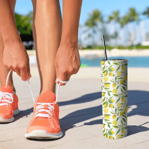 Vista 5 de Lemon Tree - Vaso de acero inoxidable aislado – Vaso de viaje de 20 onzas, regalos únicos para mujeres