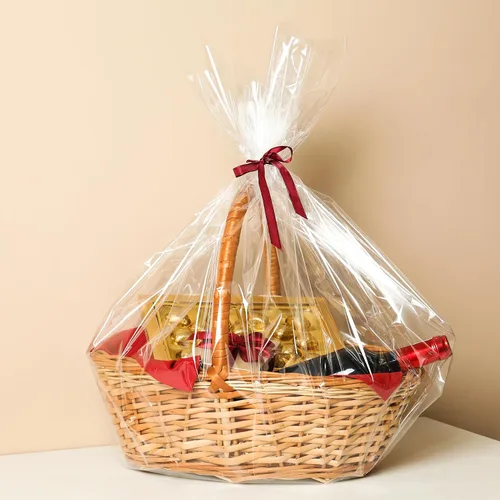 Vista 3 de Morepack Bolsas de celofán extra grandes para cestas de regalo de 35 x 47 pulgadas, 10 unidades Bolsas grandes de celofán transparente jumbo