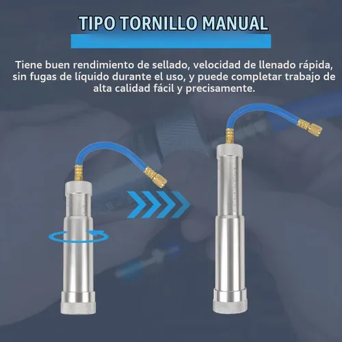 Vista 4 de CMTOOL Herramienta inyector de aceite y tinte de CA con escala, kit de inyector de aceite para compresor R134A, kit de aire acondicionado