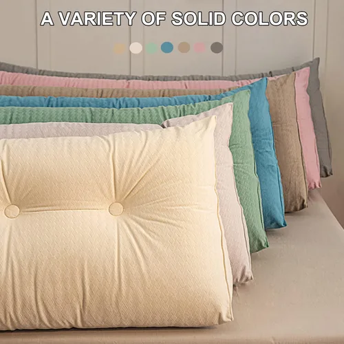Vista 5 de Almohada grande de cuña de lectura, cojín de terciopelo para cabecero, respaldo triangular, color liso, para cama de día, litera, dormitorio