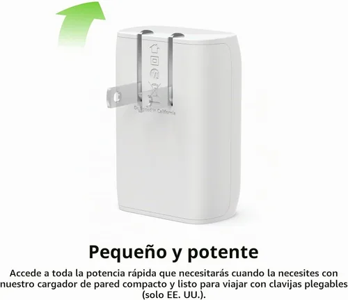 Vista 6 de Belkin Bloque de cargador USB C compacto de 30 W, carga rápida para viajes
