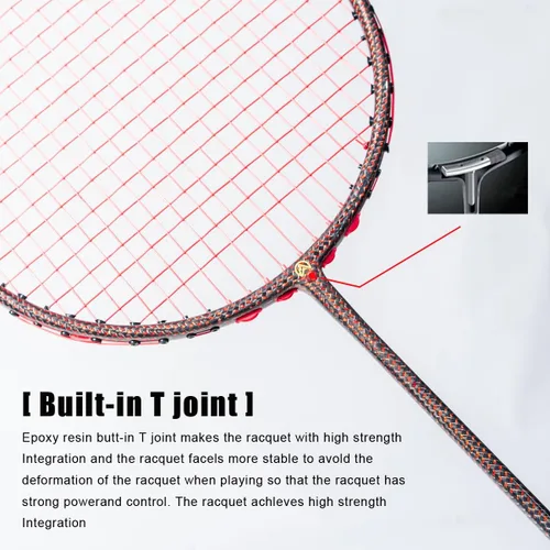 Vista 4 de K1 Professional 3U G5 1K - Raqueta de bádminton de textura tejida roja con caja de regalo, raqueta de bádminton para deportes al aire libre, incluye