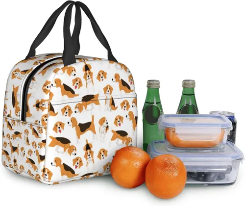 Vista 8 de Beagle - Bolsa de almuerzo para perros, aislada, resistente al agua, reutilizable, para viajes de picnic