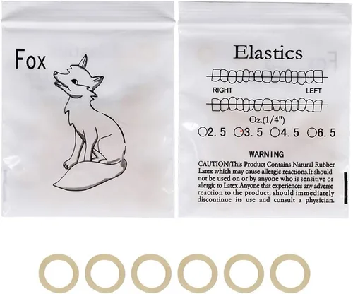 Vista 8 de 10 bolsas de goma ortodóntica dental, 3.5 onzas (1/4 pulgadas)
