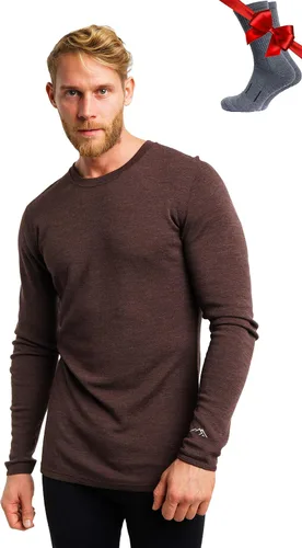 Vista 26 de 100% Merino Wool Base Layer Mens - Long Sleeve Thermal Shirts with Socks .320 negro