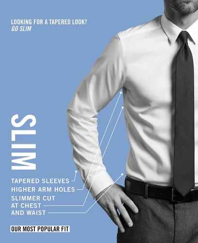 Vista 3 de Van Heusen Camisa de vestir para hombre Slim Fit Stain Shield Stretch