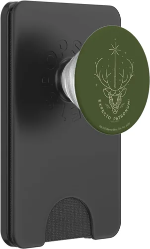 Vista 7 de Harry Potter Expecto Patronum! PopSockets agarre y soporte para teléfonos y tabletas, Negro