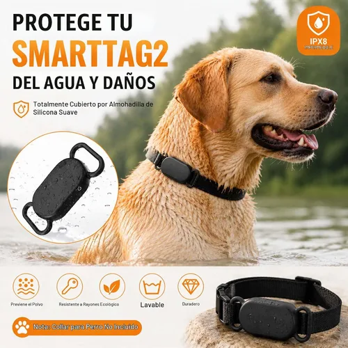 Vista 3 de Funda para collar de perro (2 unidades) para Galaxy Smarttag2, funda de silicona impermeable para gato, accesorio de cubierta protectora resistente