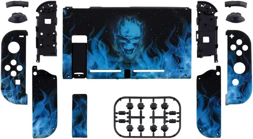Vista 2 de eXtremeRate - Placa trasera para Nintendo Switch Console NS Joycon con carcasa de mando de mano con botones de juego completo carcasa de repuesto