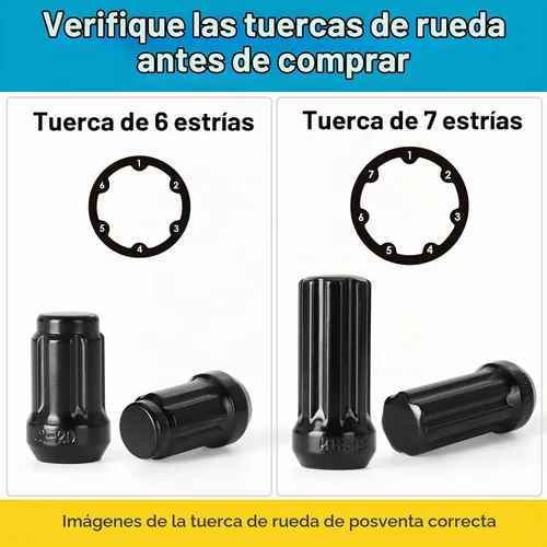 Vista 2 de GIREORAN Juego de 2 Llaves para Tuercas de Seguridad Pequeñas de 6 y 7 Estrías, Llave de Bloqueo de Rueda para Fácil Instalación y Remoción