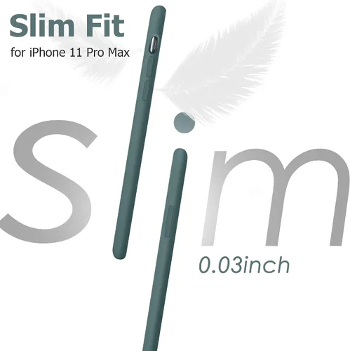 Vista 3 de JELE Funda para iPhone 11 Pro Max, funda de silicona a prueba de golpes compatible con iPhone 11 Pro Max, funda protectora de cuerpo completo Verde