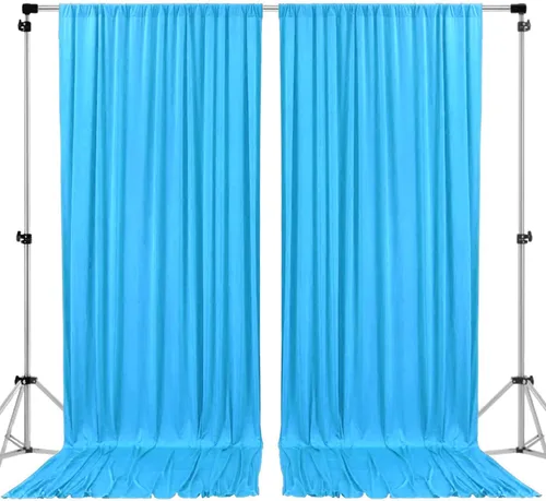 Vista 20 de AK TRADING CO. Cortinas de telón de fondo de poliéster beige de 10 x 10 pies con bolsillos para varillas - Cortinas para decoración de ventanas