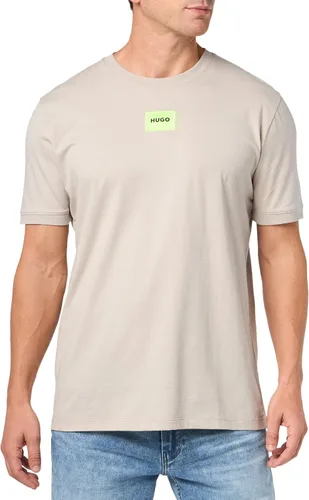 Vista 12 de Hugo Mens Ribbed Crew Neck Regular Fit Center Logo T-Shirt Blanco (Chalk White)