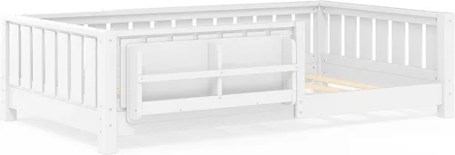 Vista 7 de Bellemave Cama Montessori blanca con valla y listones
