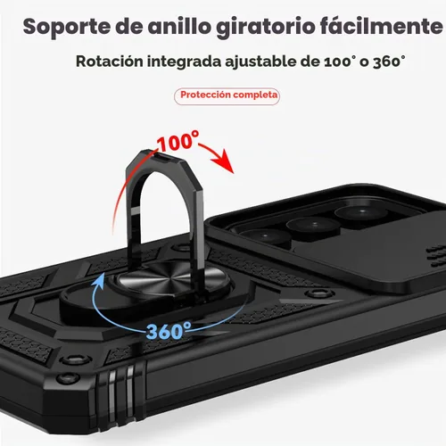 Vista 6 de Funda para Samsung Galaxy S24 con cubierta para lente de cámara, protector de pantalla HD, doble capa de grado militar, probada contra caídas