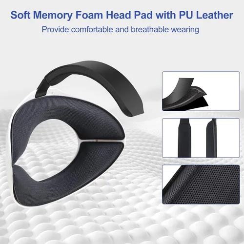 Vista 4 de VR Replacement Head Strap for Oculus Quest 2,Ergonomic Comfortable Design Headset Adjustable Replacement Accessory for Quest 2 Elite Strap