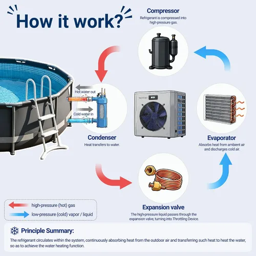 Vista 5 de Bomba de calor para piscina de 16000 BTU hasta 5000 galones