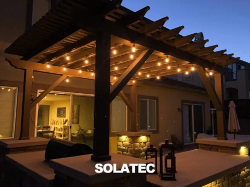 Vista 6 de Solatec Guirnalda de luces LED, inastillables, 96 pies, 30 enchufes colgantes, grado comercial, impermeable, 2 W, decoración para exteriores