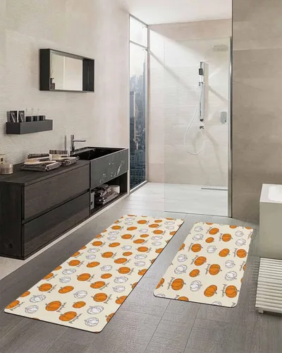 Vista 2 de Tapete de baño para bañera, antideslizante, de secado rápido y absorbente, de tierra de diatomeas, para fregadero de cocina, lavable, color naranja