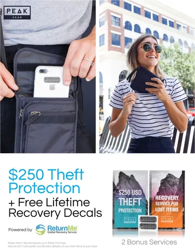 Vista 3 de Peak Gear RFID Travel Pouch with Theft Protection and Lost & Found Service