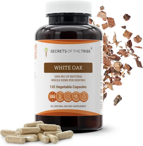 Vista 6 de Secrets of the Tribe Roble Blanco 60 Cápsulas, 1000 mg, Roble Blanco (Quercus alba) Corteza Seca (60 Cápsulas)