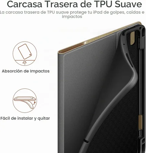 Vista 8 de KingBlanc Funda de cuero PU para iPad Pro 11 pulgadas 4ª/3ª/2ª/1ª Beige