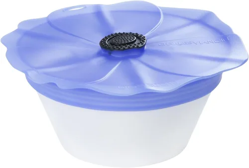 Vista 2 de Charles Viancin - Tapa de silicona Poppy Pop para almacenamiento de alimentos - 8 pulgadas/7.9 in - Sello hermético en cualquier superficie lisa