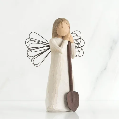Vista 2 de Ángel del jardín de Willow Tree, trayendo un jardín de amor y belleza, regalo para celebrar amistades, personas con pulgar verde, figura de ángel