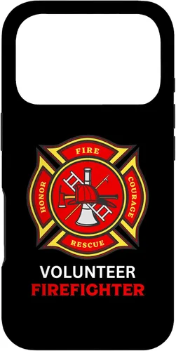 Vista 30 de Funda para iPhone 16 con logotipo de bomberos voluntarios con símbolo de bombero