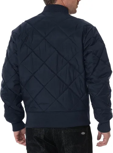 Vista 2 de Dickies Chaqueta de nylon acolchado con patrón de rombos resistente al agua para hombre