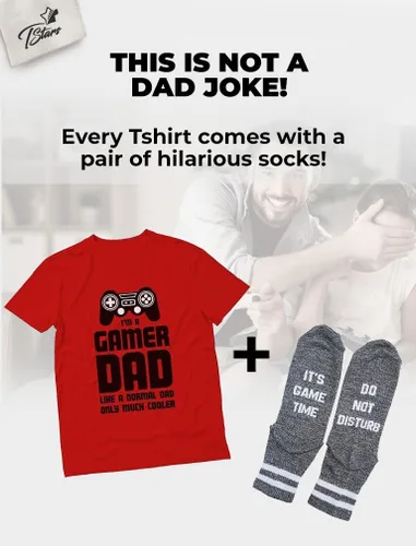 Vista 2 de Camiseta con texto en inglés "I'm a Gamer Dad", regalos para videojuegos, hombres, marido, papás, ideas de regalo, divertidas camisetas para el Día