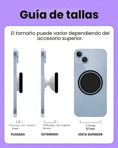 Vista 8 de Soporte magnético para teléfono móvil plegable y extensible estilo océano para teléfono inteligente, tableta, accesorio de teléfono celular (rosa)