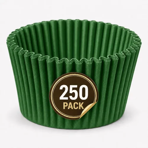 Vista 2 de #5 - Tazas de papel verde para dulces, paquete de 200 suministros para hacer dulces