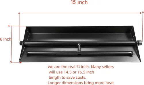 Vista 2 de 15"-28" Quemador de sartén para chimenea de gas Quemador de chimenea de gas Hogueras de gas Quemador de leña de propano (15 Pulgadas Dos Tubos)