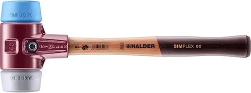 Vista 10 de Halder 3013.040 Simplex 21 oz Martillo de cara suave, caucho azul/caras de goma grises