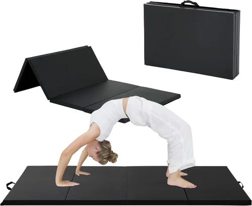 Vista 16 de BLKMTY Gymnastics Mats, Folding Exercise Mat Gym Yoga Aerobics Fitness Mats Kids' Gymnastics Tumbling Mat with Carrying Handles for Home Gym