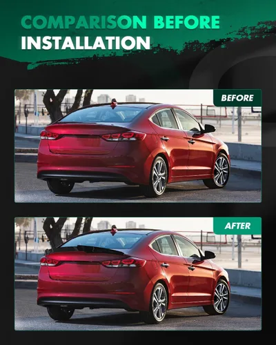 Vista 6 de SCITOO Ventana trasera ABS para 2015-2018 para Hyundai Elantra Alerón Negro Brillante Compatible with 2015-2018 For Hyundai For Elantra