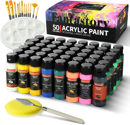 Vista 11 de Fantastory Juego de pintura acrílica metálica de 12 colores de 2 fl oz